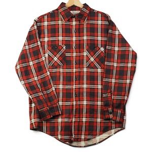 Big Mac Mens Flannel‎ Shirt L Red Plaid 70s Deadstock Workwear Cabincore *FLAW*